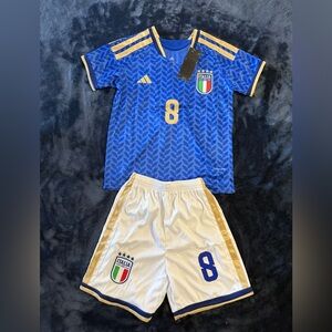 Italy soccer jersey 2026 kids size Tonali #8